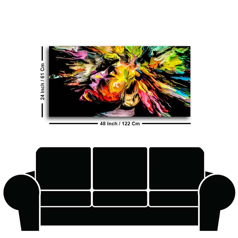 Colorful Abstract Human Head Wall Painting - Image 7