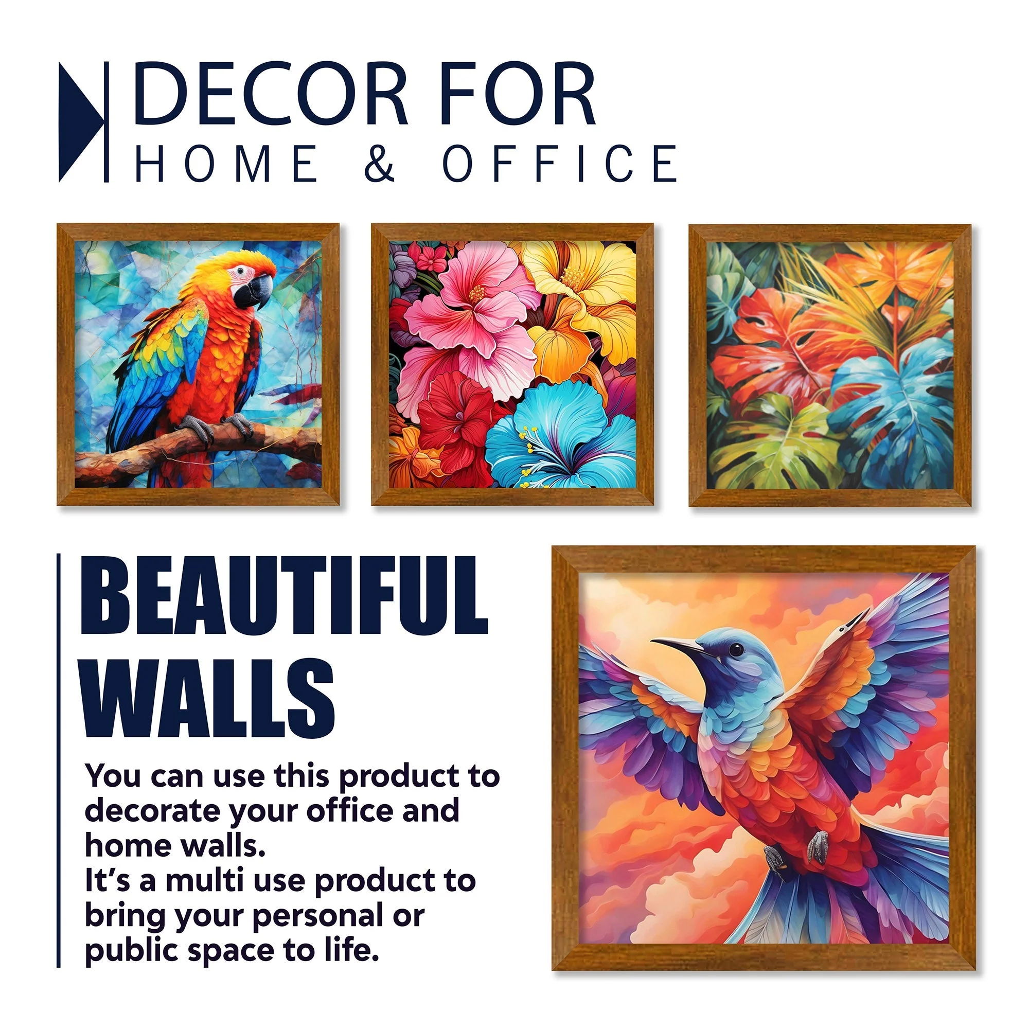 Colorful Bird Art Premium Wall Frame Set of Four - Image 4