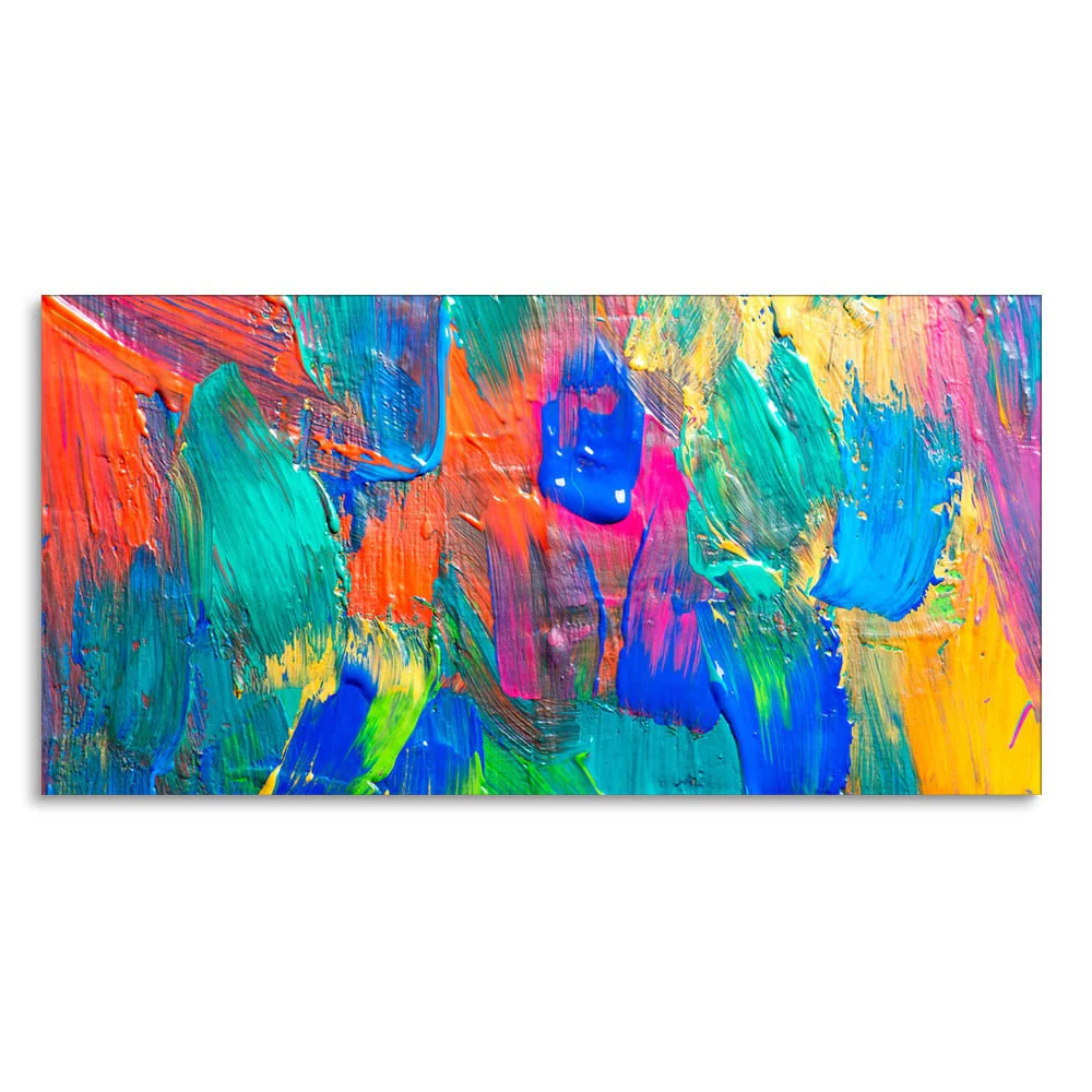 Colorful Brush Strokes Abstract Art Canvas Wall Painting - Image 4