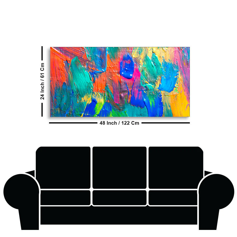 Colorful Brush Strokes Abstract Art Canvas Wall Painting - Image 7