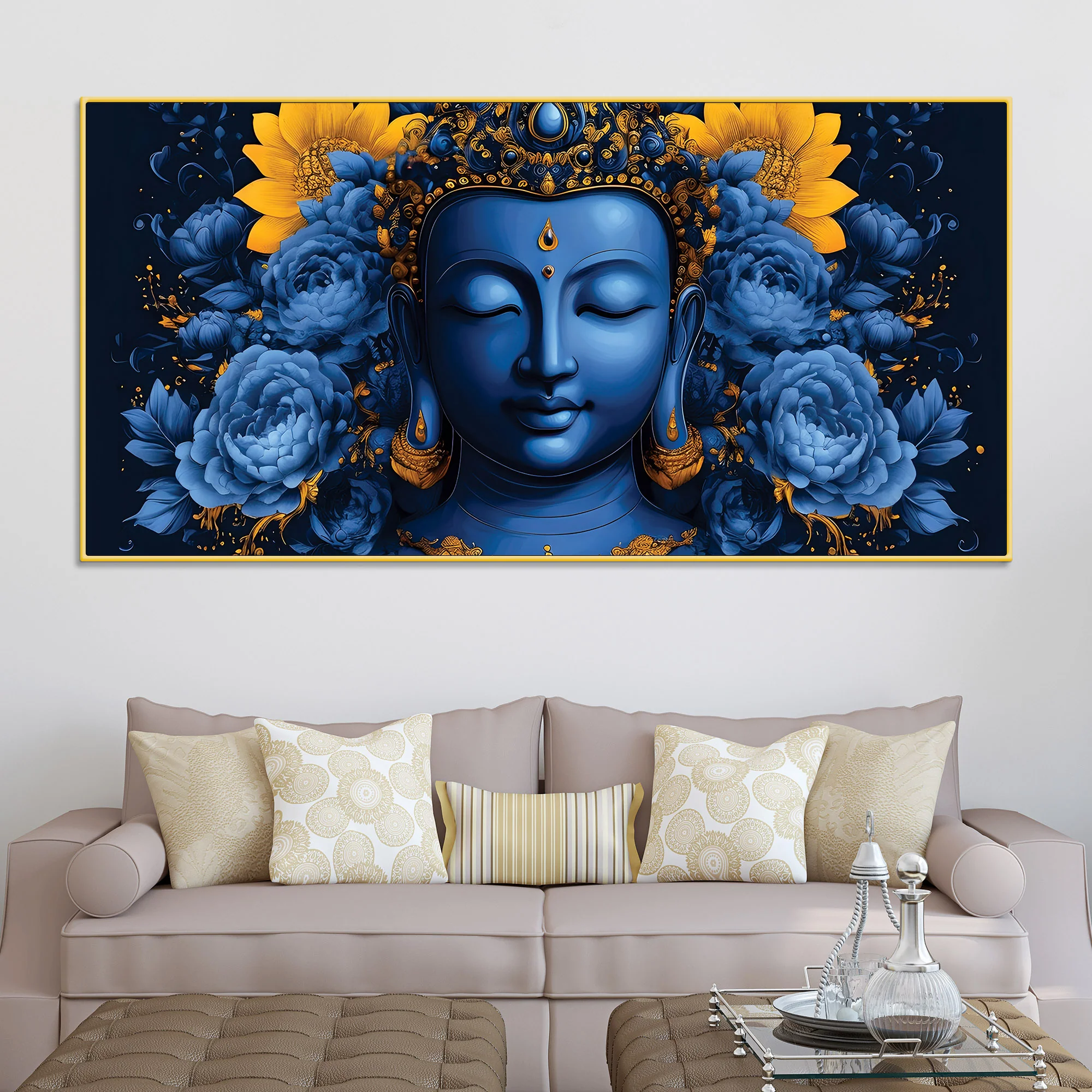 Colorful Buddha Floral Painting – Wall Art