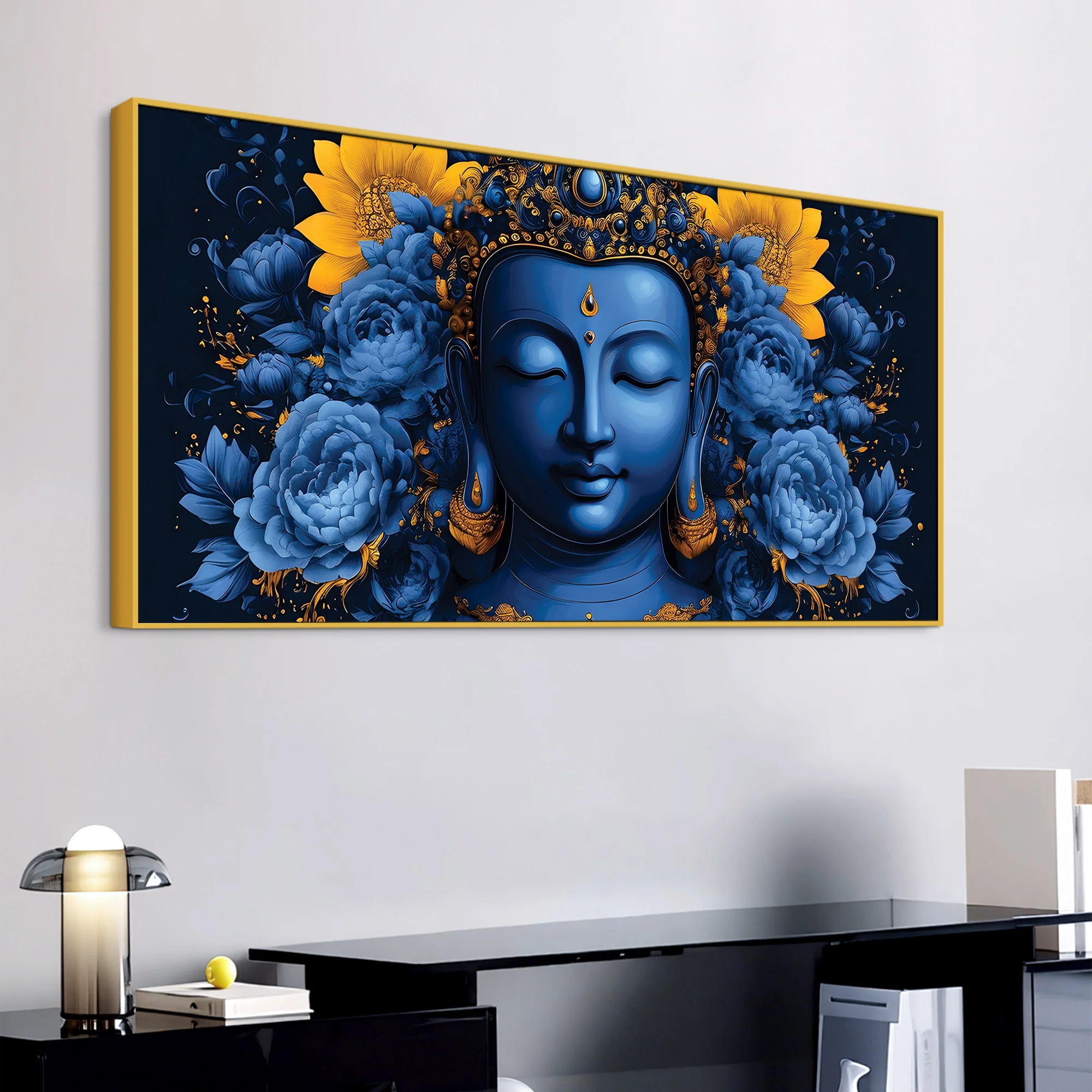 Colorful Buddha Floral Painting – Wall Art - Image 5