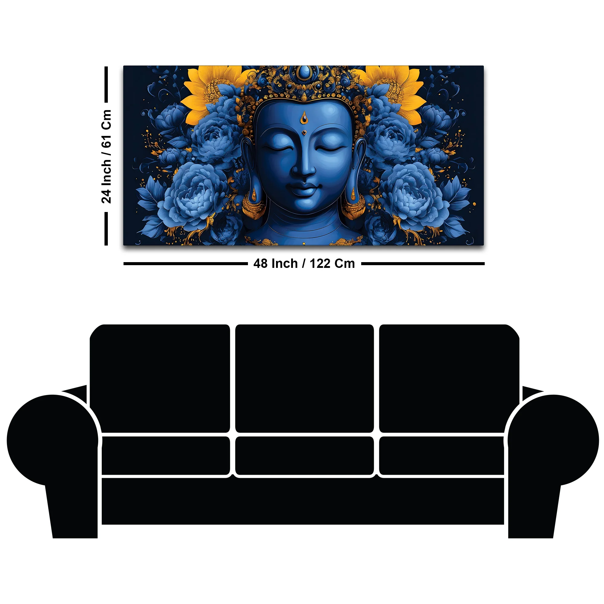 Colorful Buddha Floral Painting – Wall Art - Image 8
