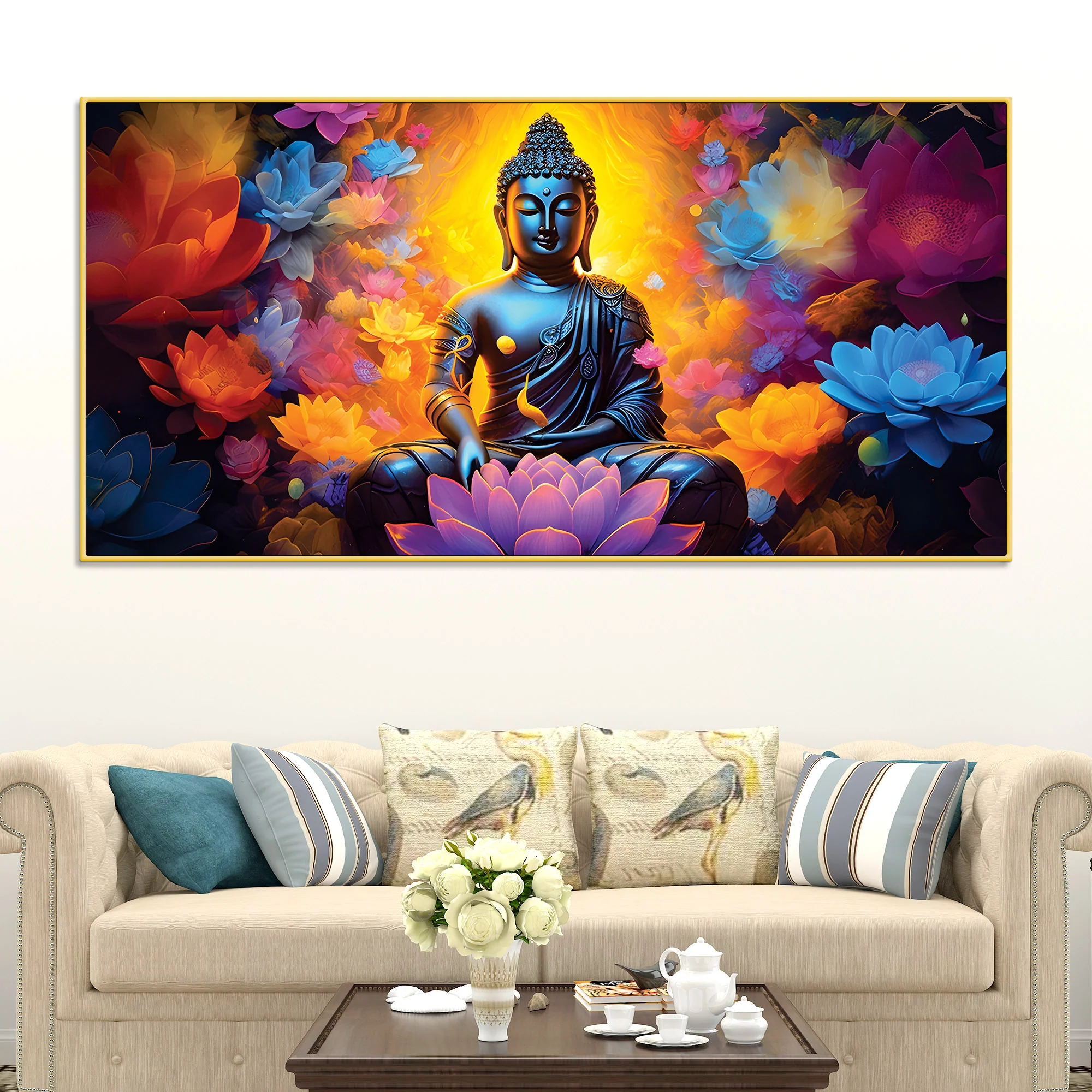 Colorful Buddha Wall Art – Premium Spiritual Painting - Image 2