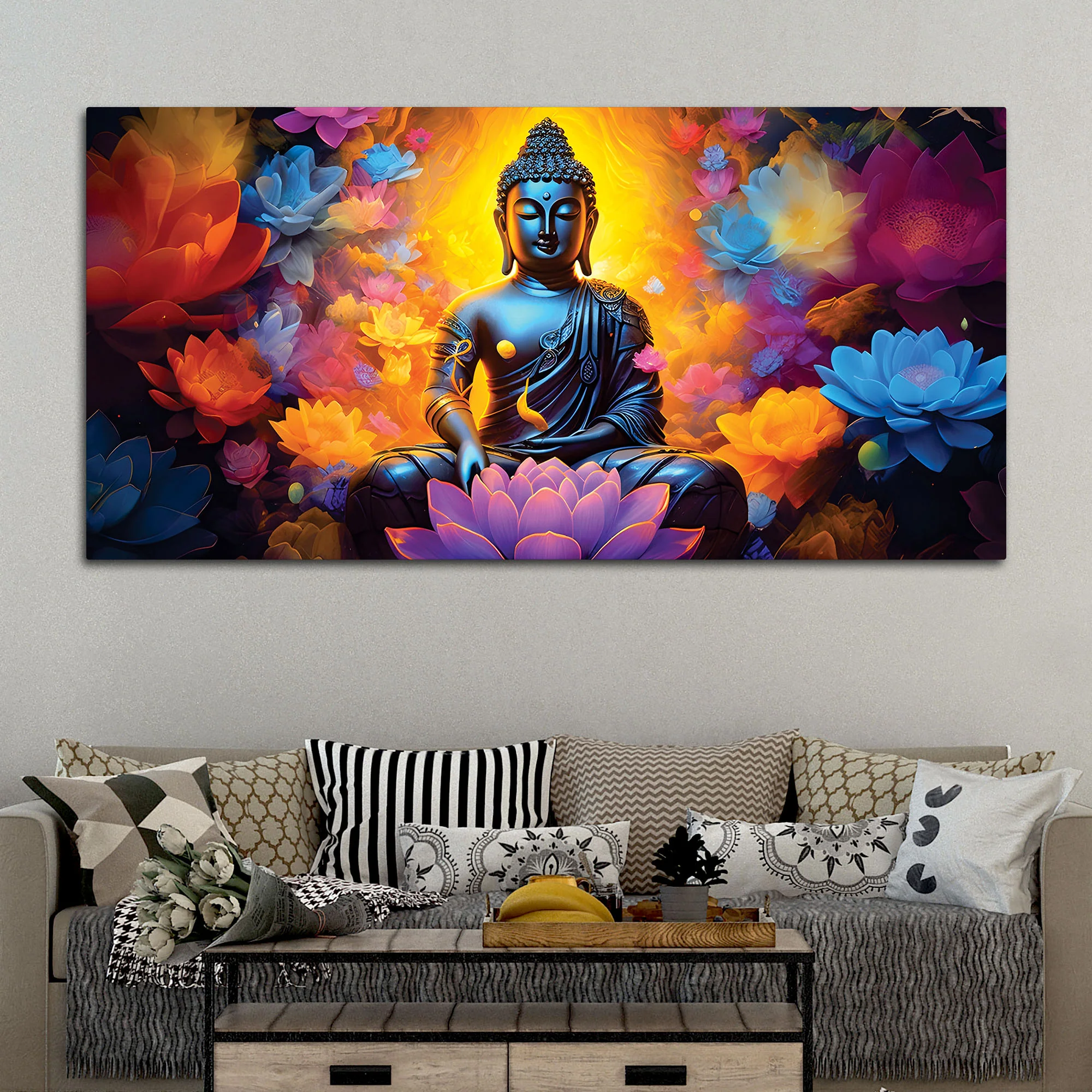 Colorful Buddha Wall Art – Premium Spiritual Painting - Image 3