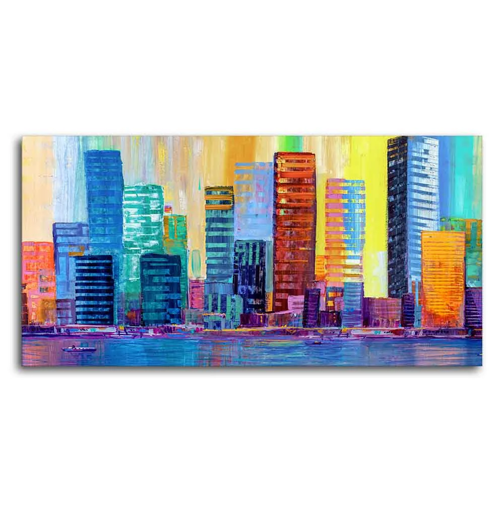 Colorful City Skyline Premium Wall Painting - Image 5