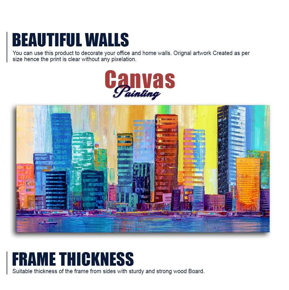 Colorful City Skyline Premium Wall Painting - Image 6