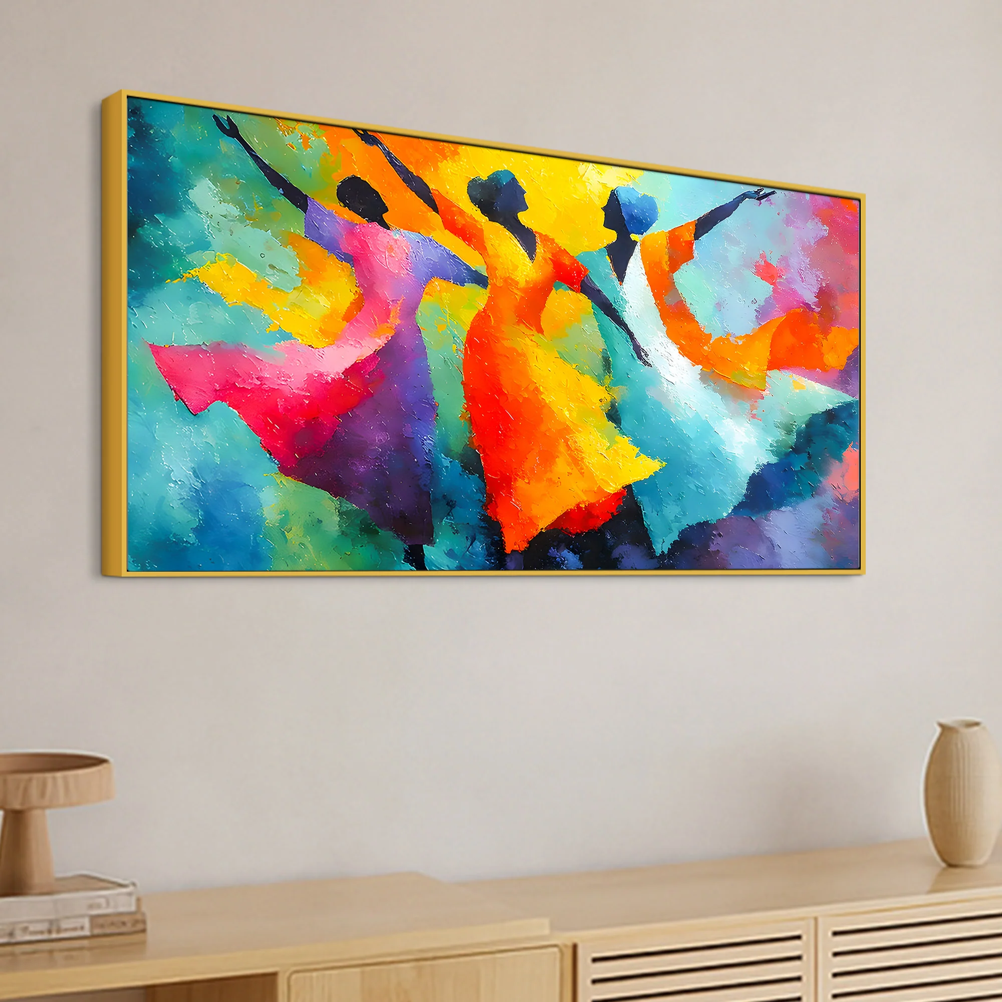 Colorful Dancing Art Canvas Wall Painting for Modern Home - Image 5