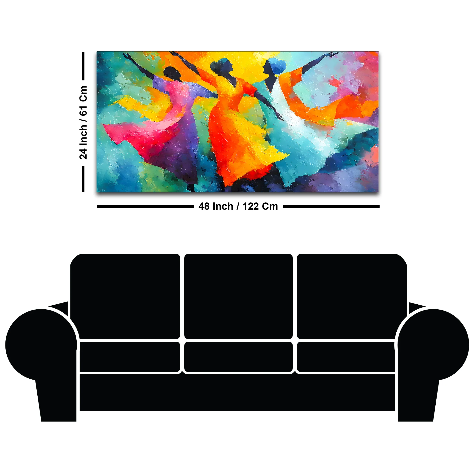 Colorful Dancing Art Canvas Wall Painting for Modern Home - Image 8