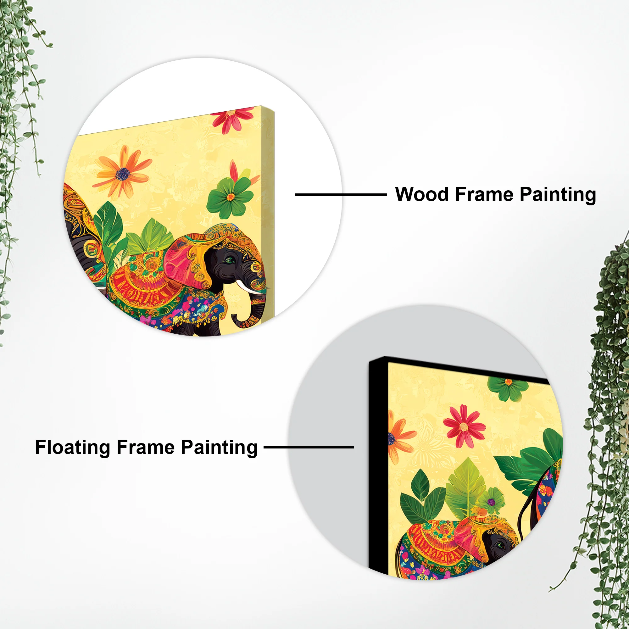 Colorful Elephant Family Premium Wall Painting - Image 5