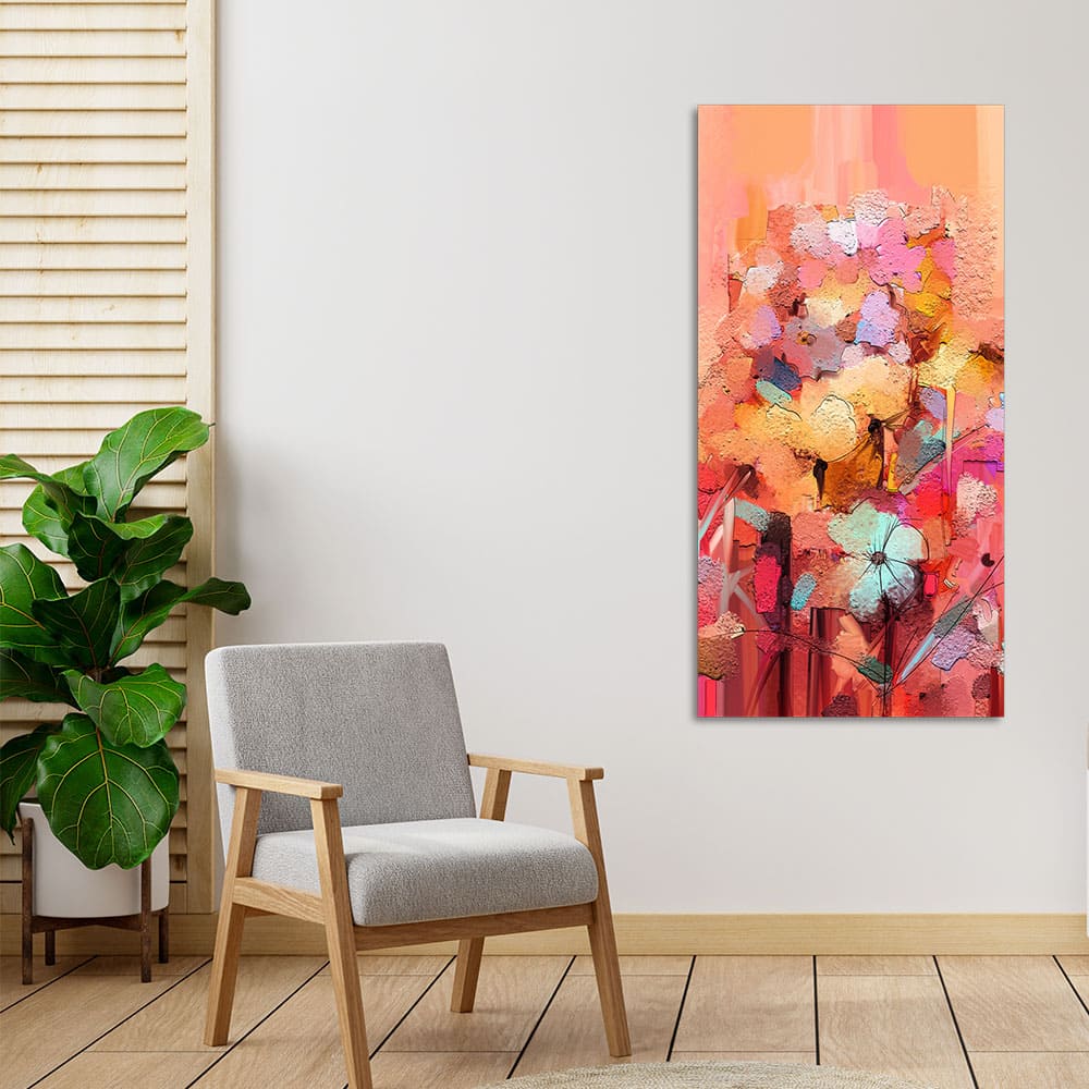 Colorful Flowers Abstract art Canvas Wall Painting - Image 2