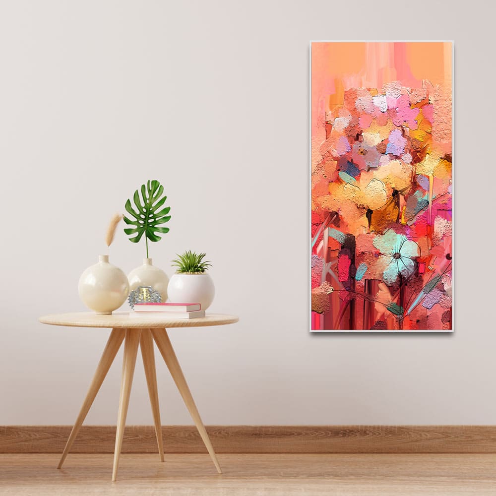 Colorful Flowers Abstract art Canvas Wall Painting - Image 3