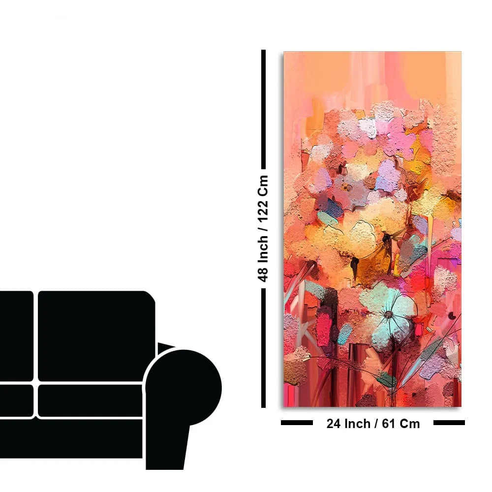 Colorful Flowers Abstract art Canvas Wall Painting - Image 7