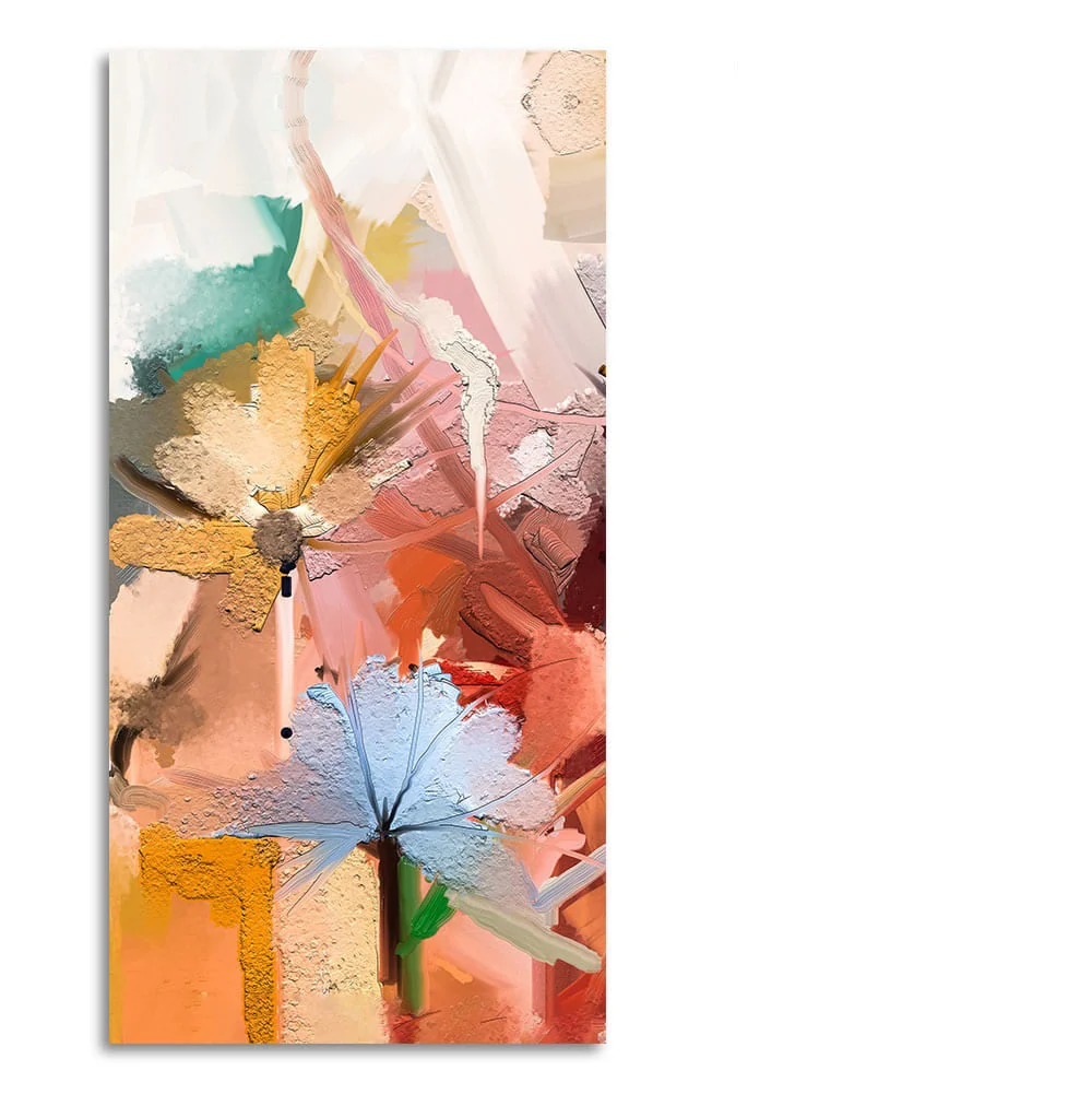 Colorful Flowers Abstract art Premium Canvas Wall Painting - Image 4