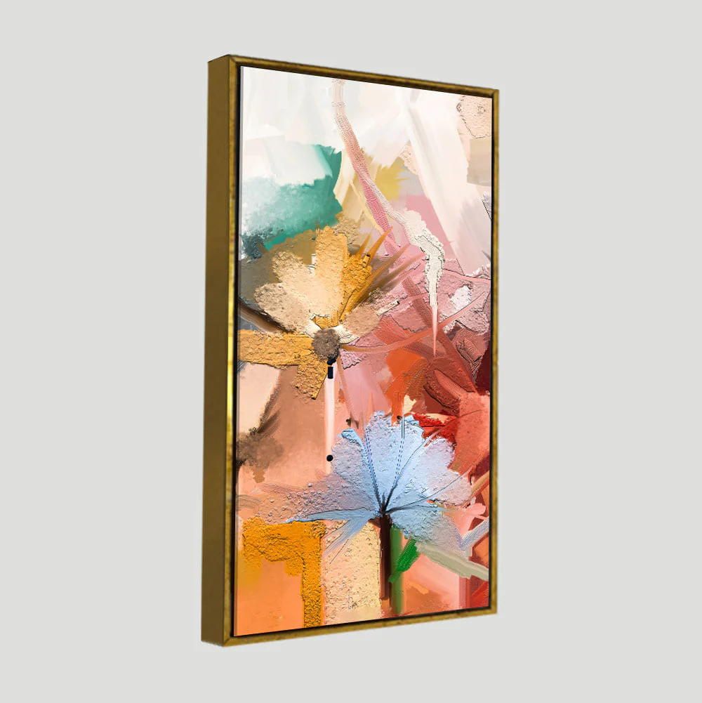 Colorful Flowers Abstract art Premium Canvas Wall Painting - Image 5