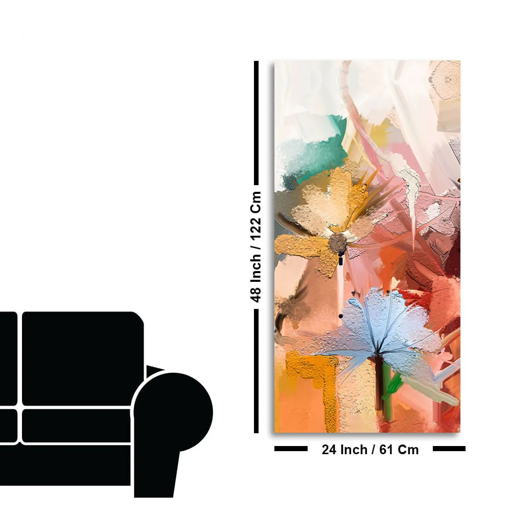 Colorful Flowers Abstract art Premium Canvas Wall Painting - Image 7