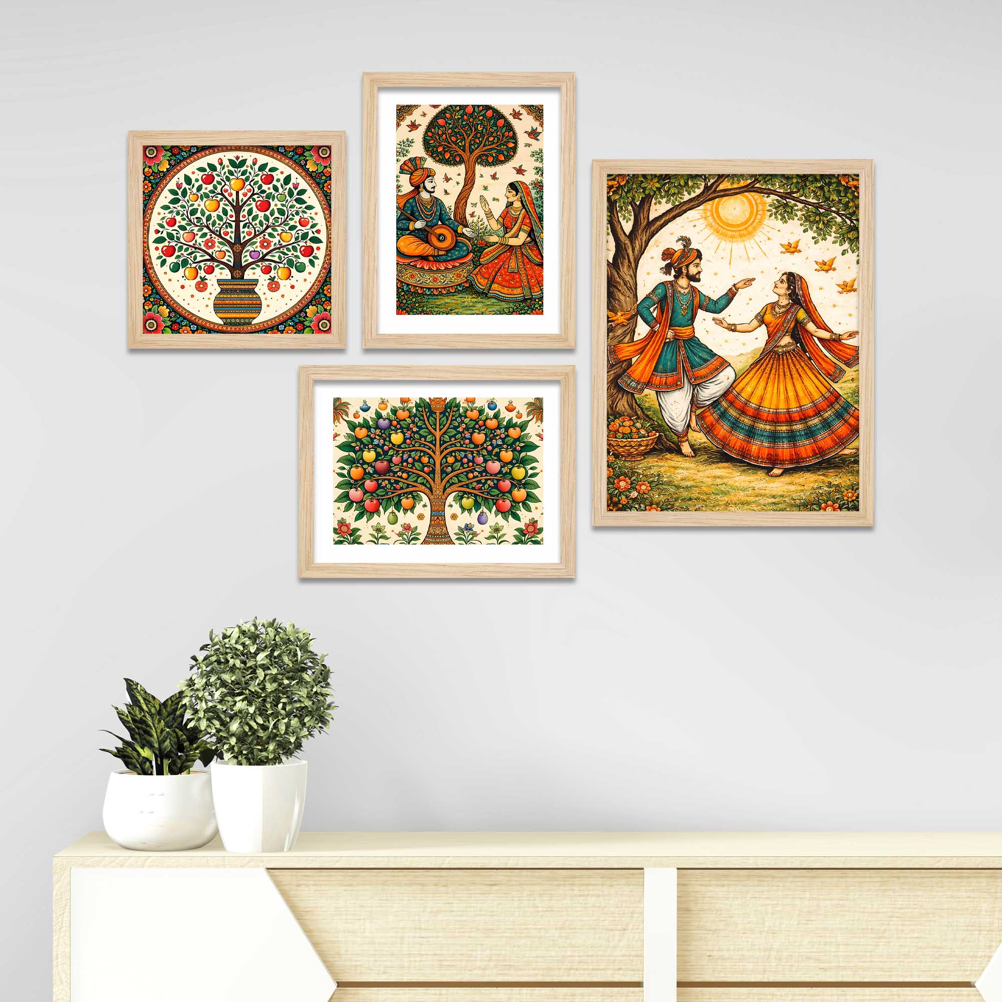 Colorful Indian Culture Wall Frame Set of Four