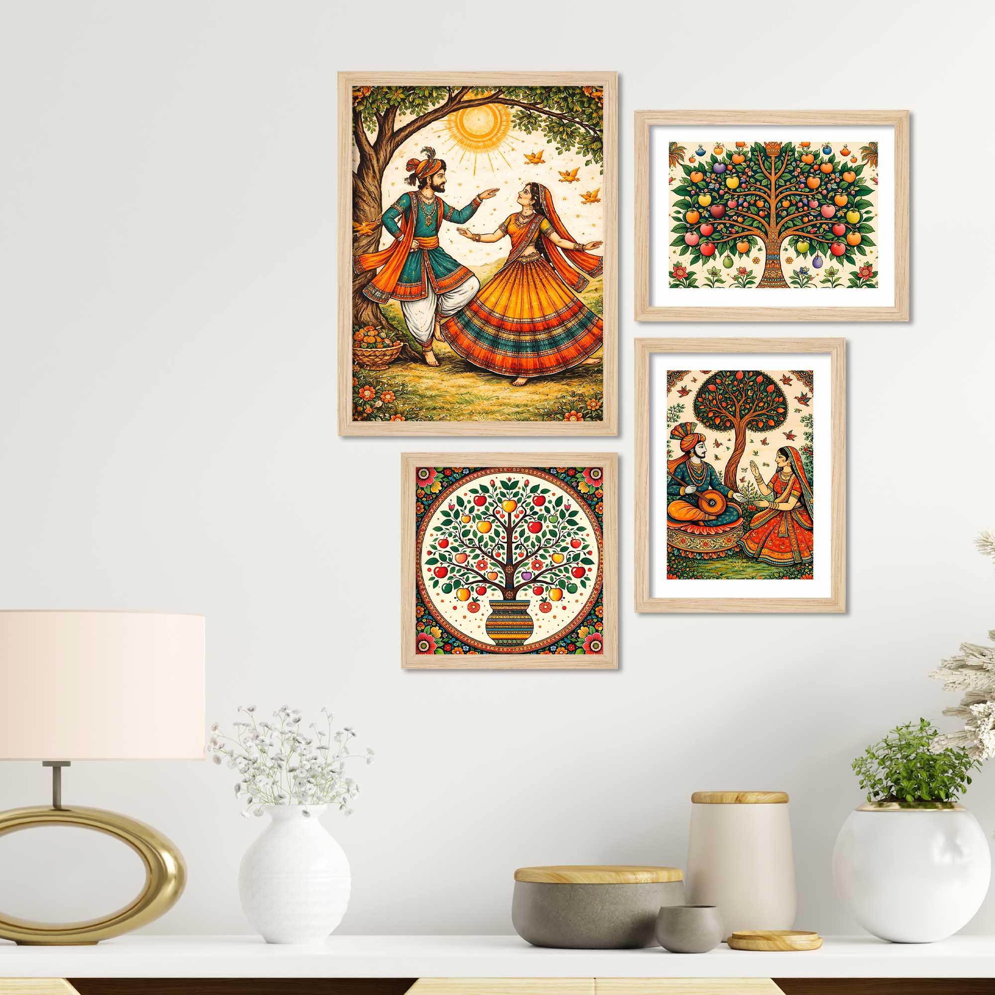 Colorful Indian Culture Wall Frame Set of Four - Image 3