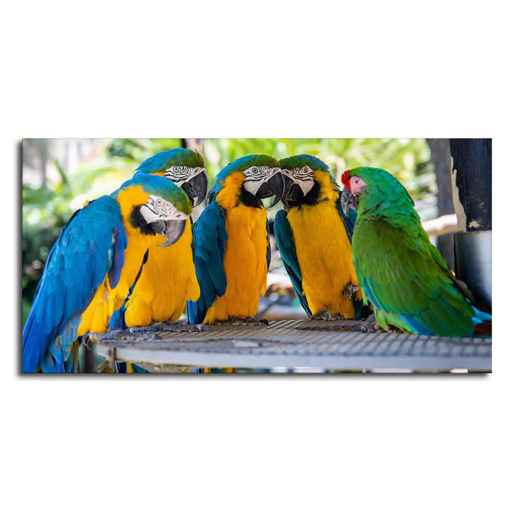 Colorful Mascaw Parrots Canvas Wall Painting - Image 4