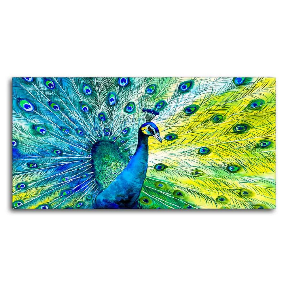 Colorful Peacock Canvas Wall Painting - Image 5