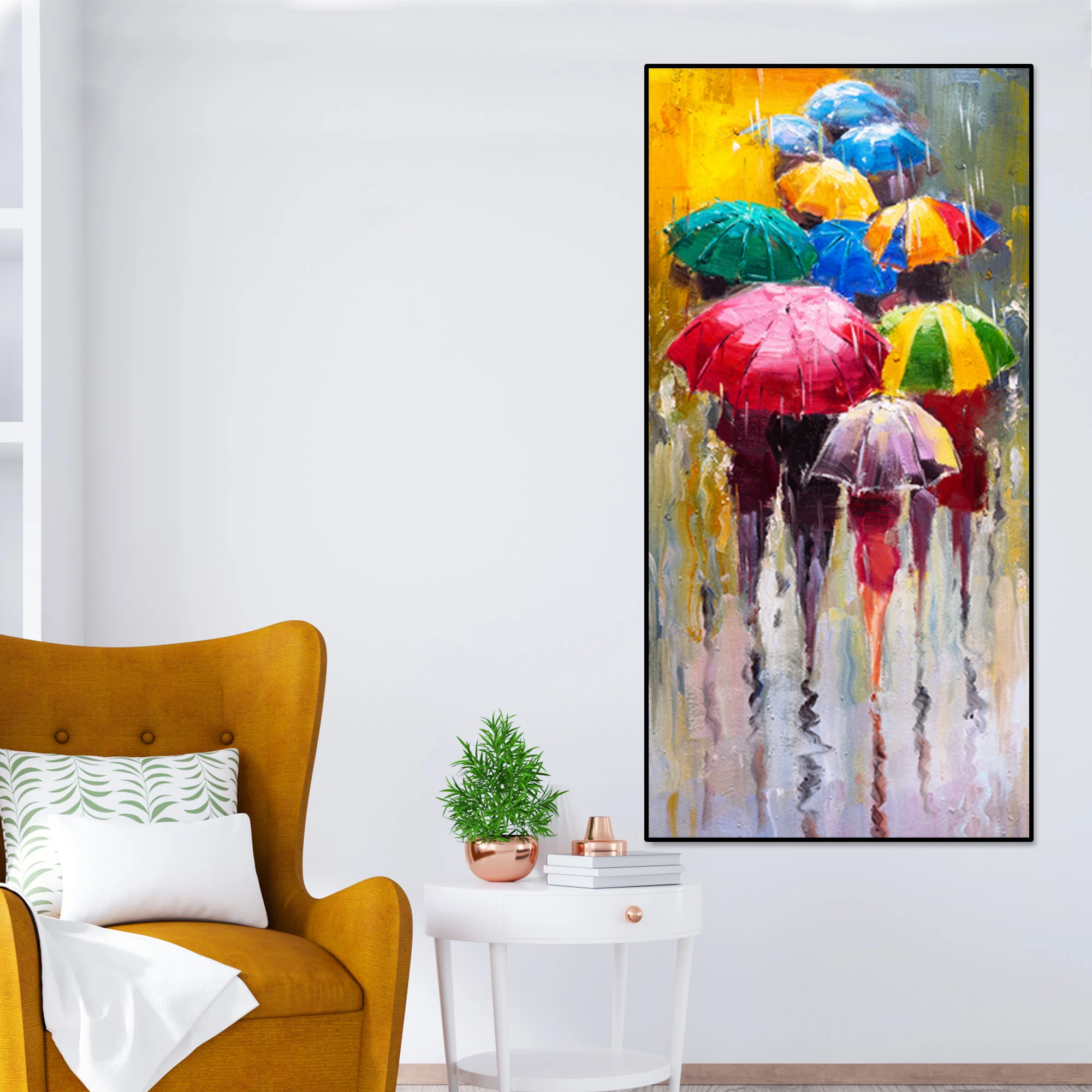 Colorful Rainy Season Beautiful Design Canvas Printed Wall Painting - Image 2