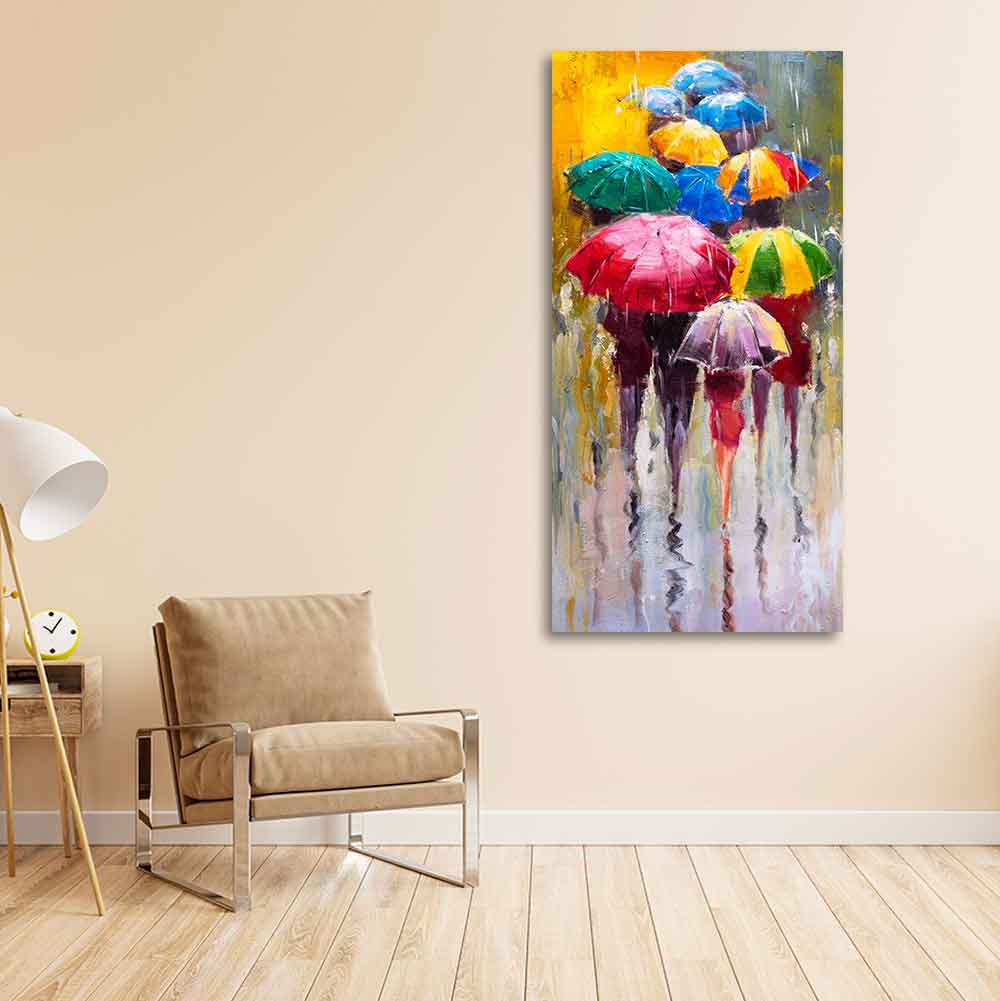 Colorful Rainy Season Beautiful Design Canvas Printed Wall Painting - Image 3
