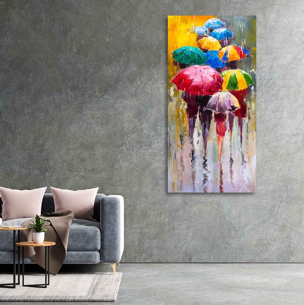 Colorful Rainy Season Beautiful Design Canvas Printed Wall Painting - Image 4