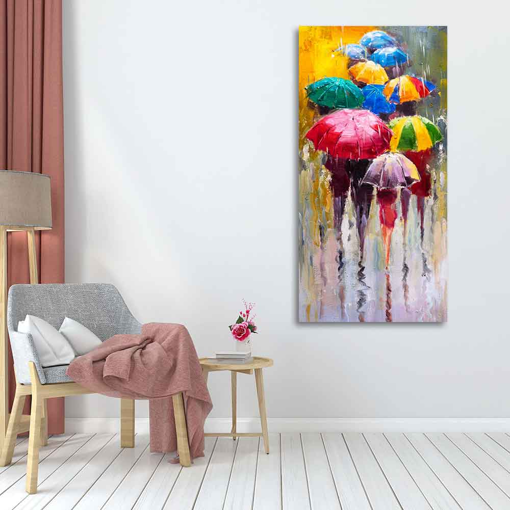 Colorful Rainy Season Beautiful Design Canvas Printed Wall Painting - Image 5