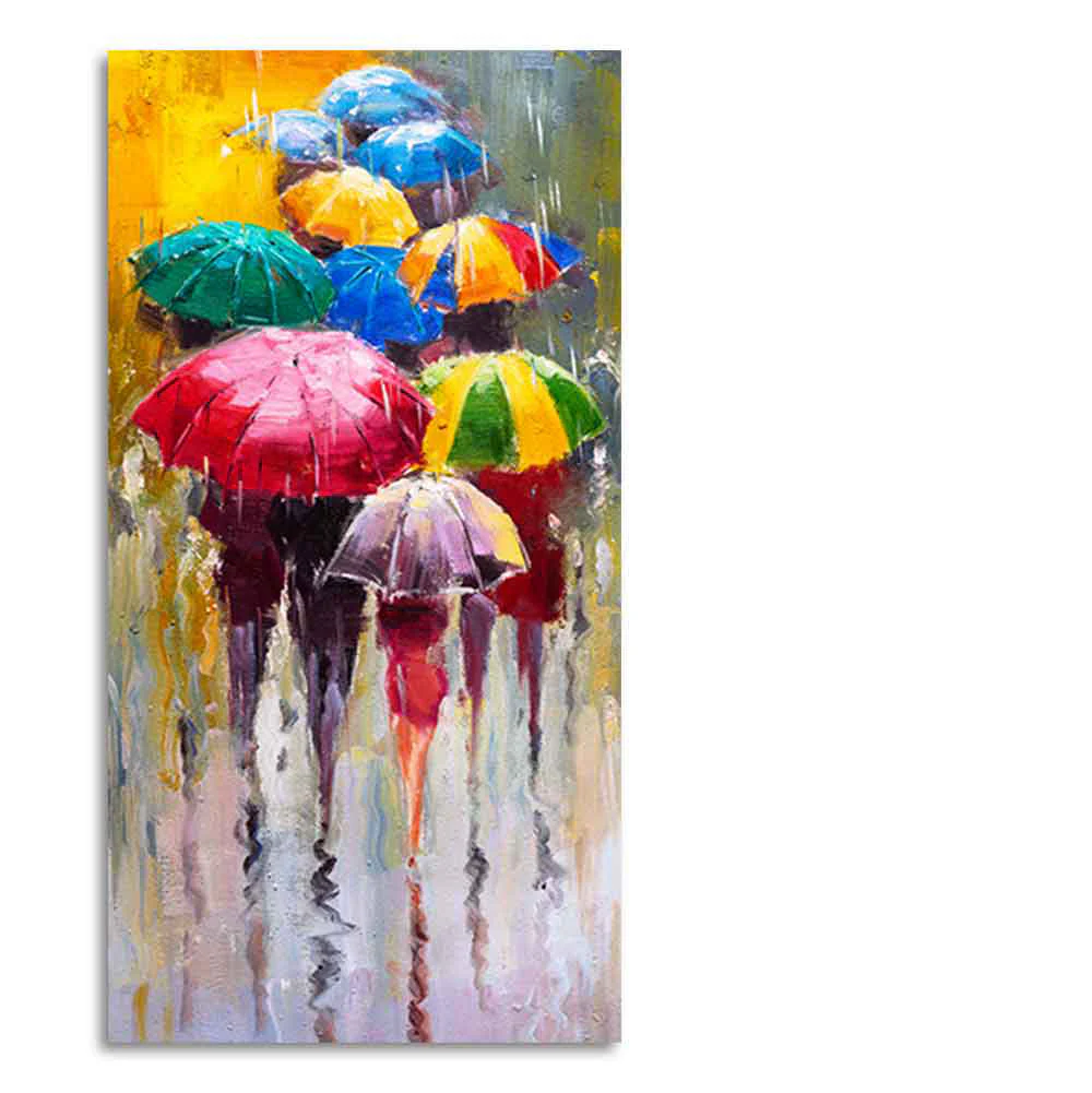 Colorful Rainy Season Beautiful Design Canvas Printed Wall Painting - Image 6
