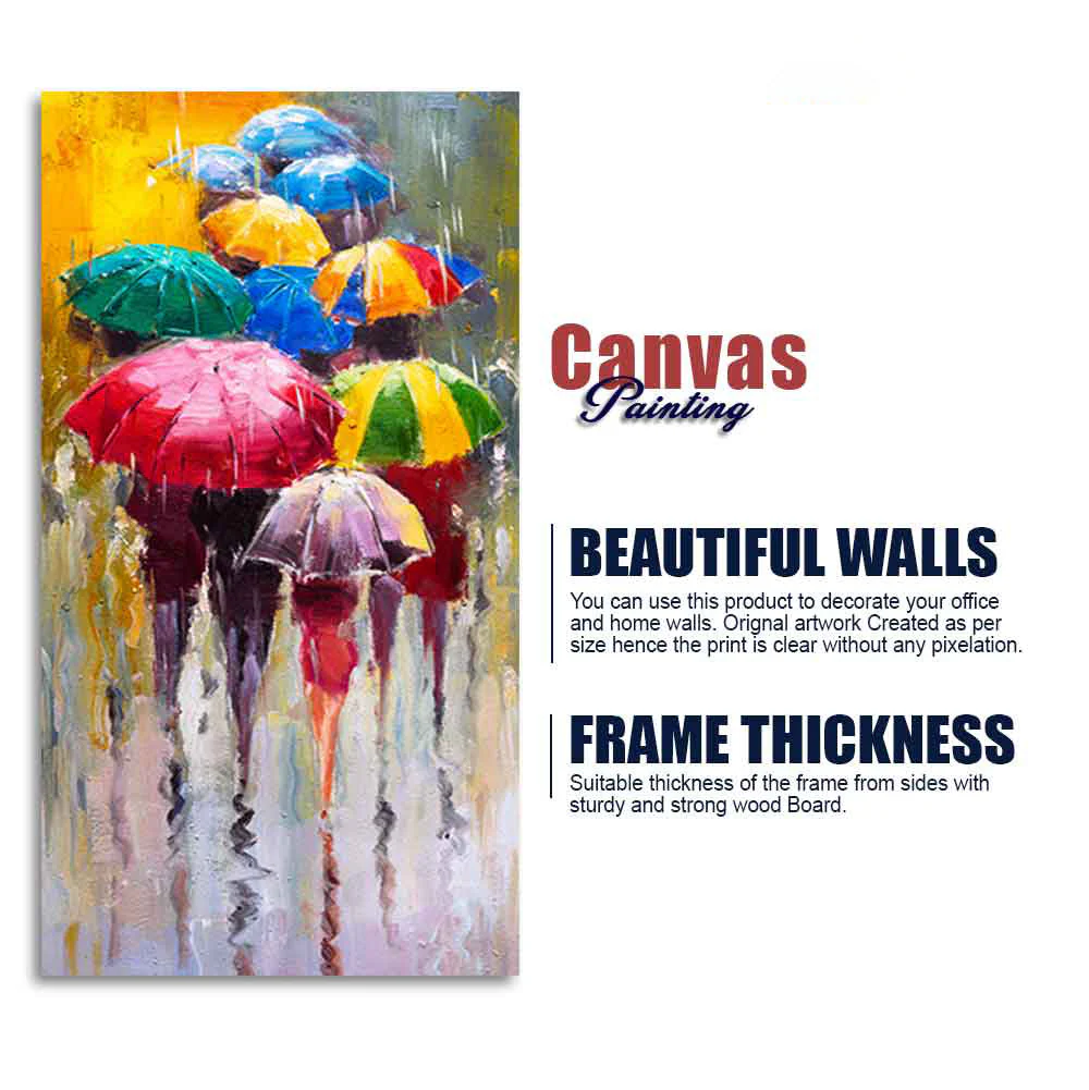 Colorful Rainy Season Beautiful Design Canvas Printed Wall Painting - Image 8