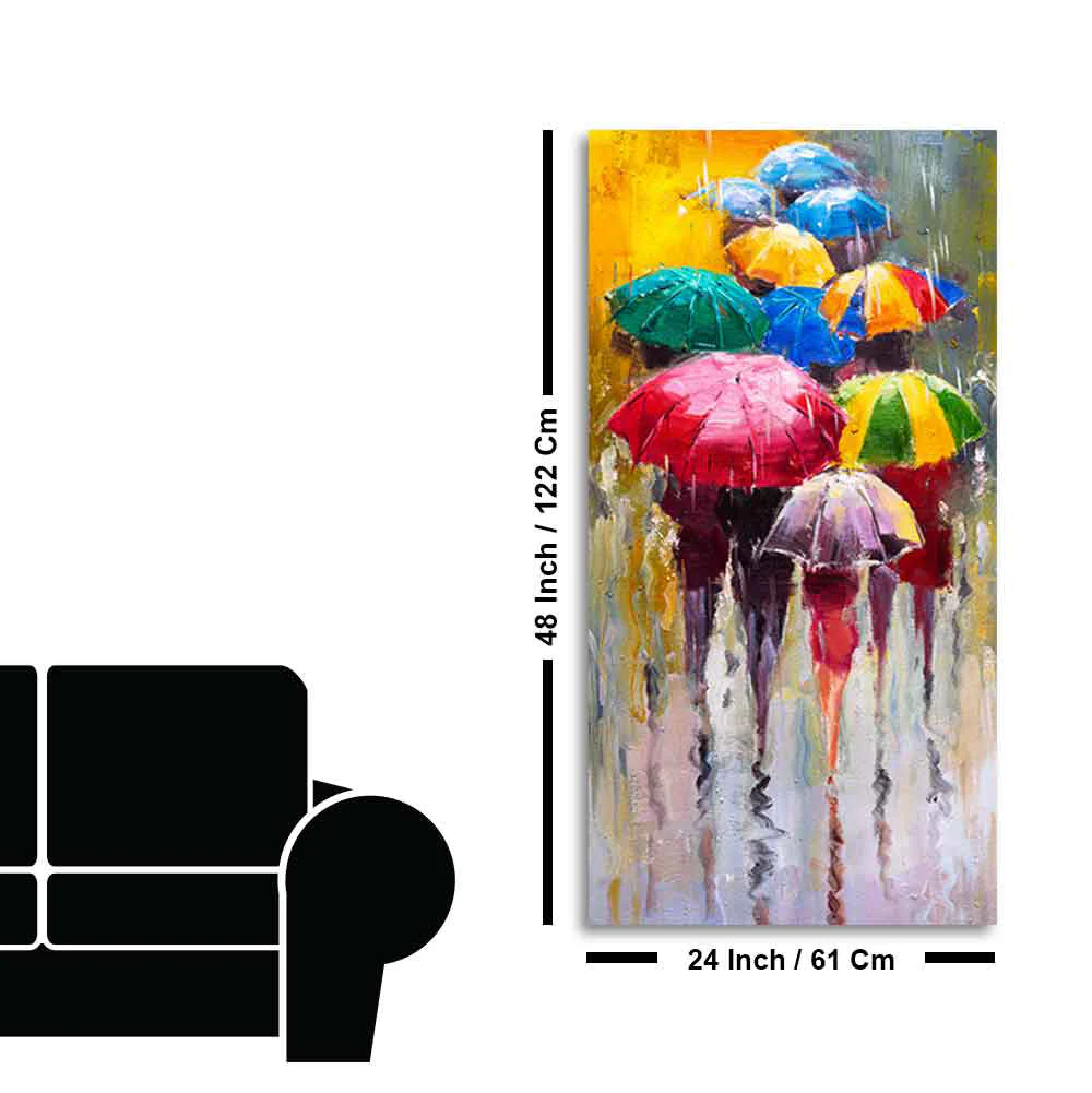 Colorful Rainy Season Beautiful Design Canvas Printed Wall Painting - Image 9