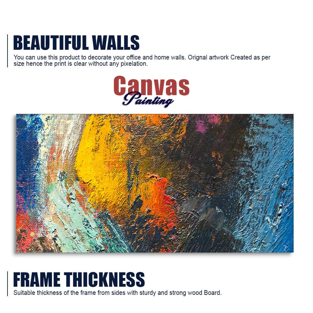 Colorful Strokes Abstract Art Canvas Wall Painting - Image 6