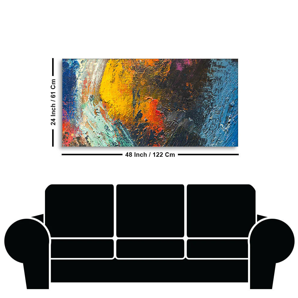 Colorful Strokes Abstract Art Canvas Wall Painting - Image 7