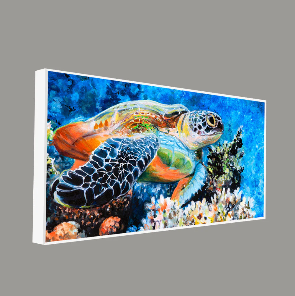 Colorful Turtle Canvas Wall Painting - Image 5