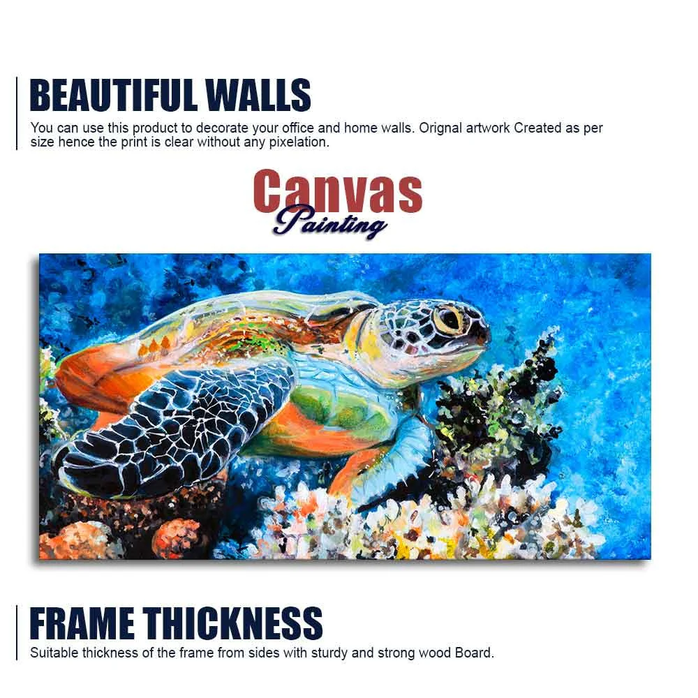 Colorful Turtle Canvas Wall Painting - Image 6