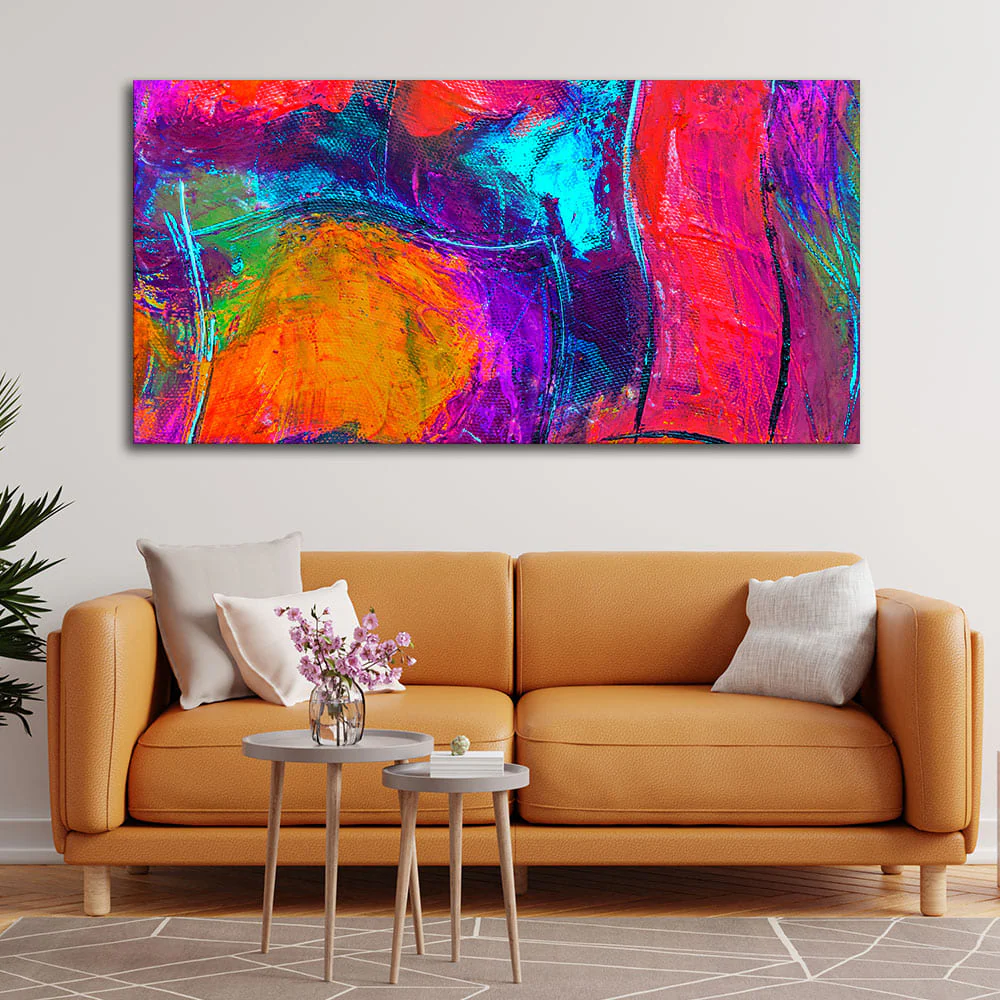 Colorful Vibrant Abstract Art Canvas Wall Painting - Image 2