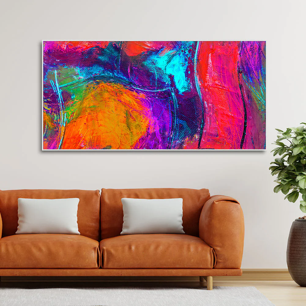 Colorful Vibrant Abstract Art Canvas Wall Painting - Image 3