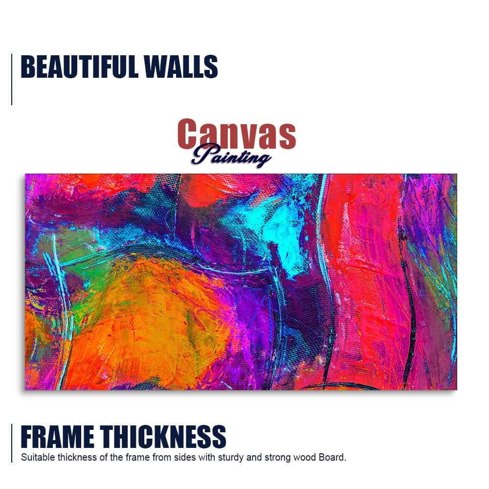 Colorful Vibrant Abstract Art Canvas Wall Painting - Image 6