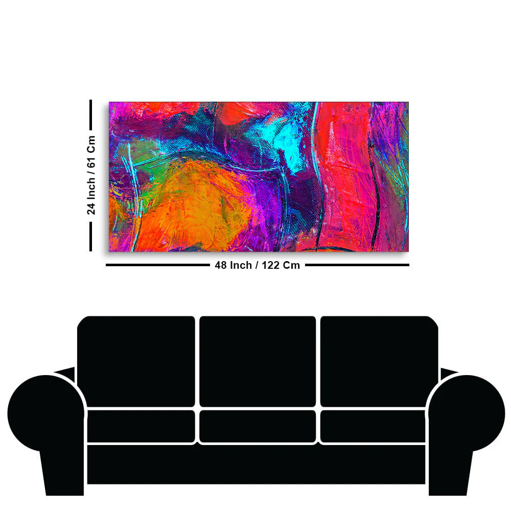 Colorful Vibrant Abstract Art Canvas Wall Painting - Image 7