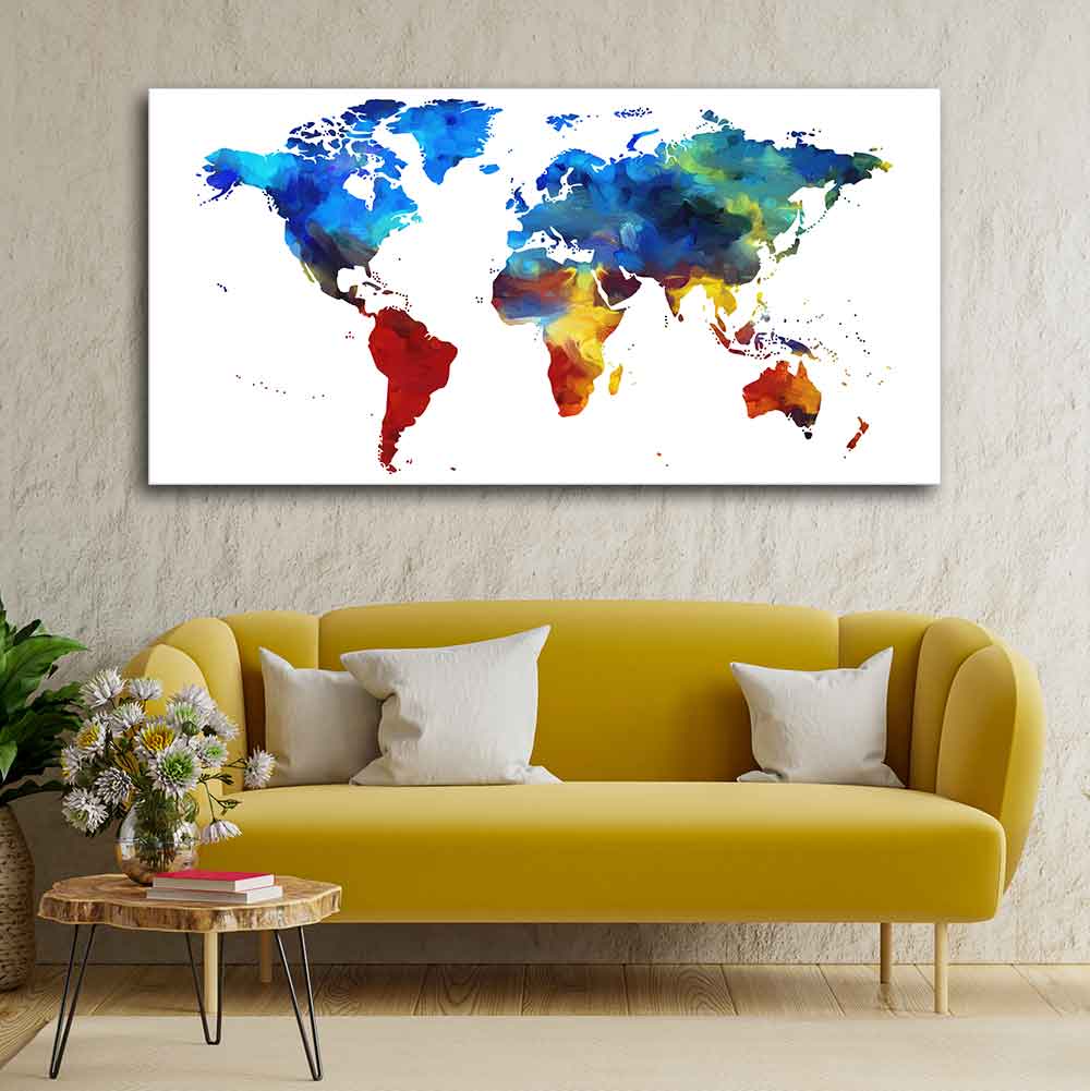 Colorful World Map Premium Wall Painting - Image 4