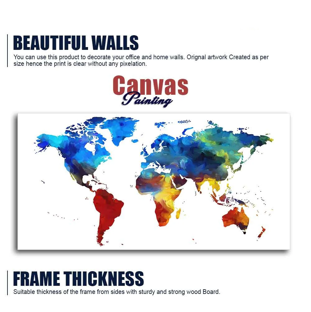 Colorful World Map Premium Wall Painting - Image 6