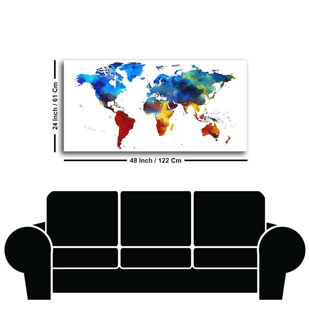 Colorful World Map Premium Wall Painting - Image 7