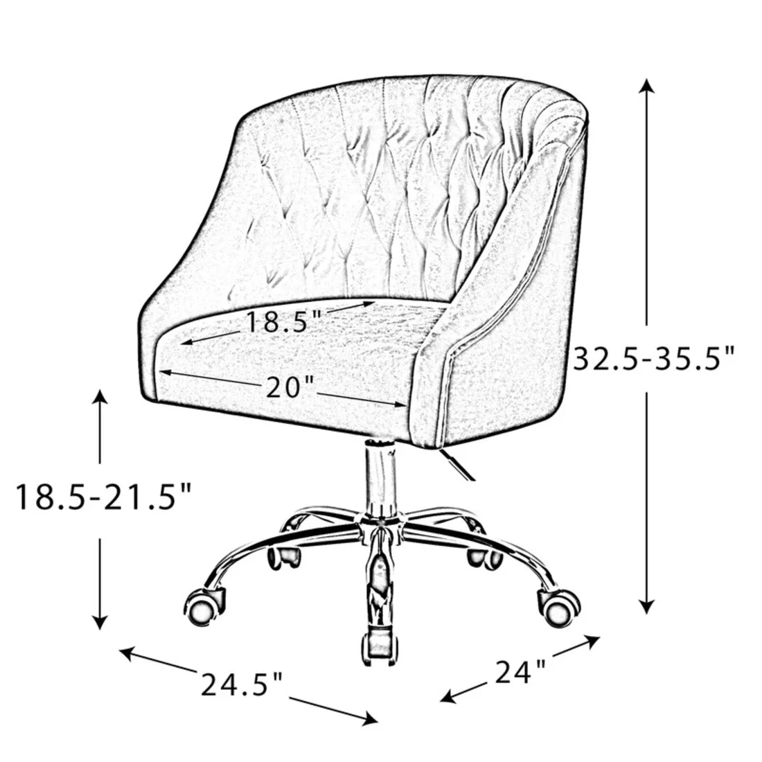 Comfort Tufted Back Red PU Foam Accent Chair with Golden Base - Image 8