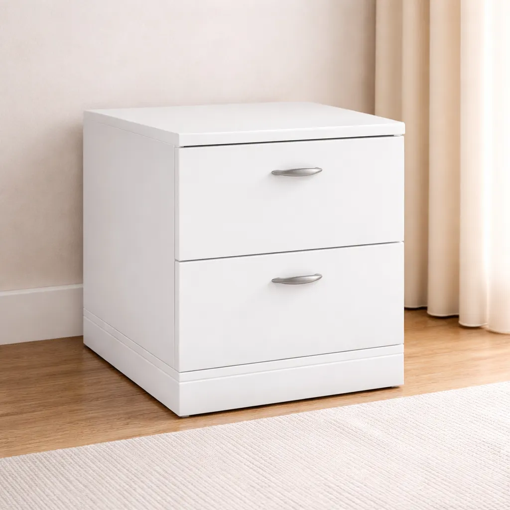 Compact Bedside Table with Two Drawers - Image 2