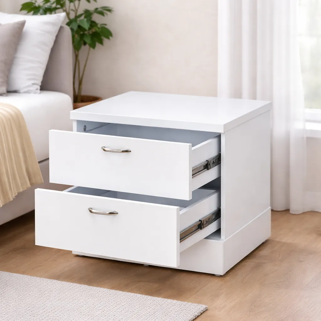 Compact Bedside Table with Two Drawers - Image 4