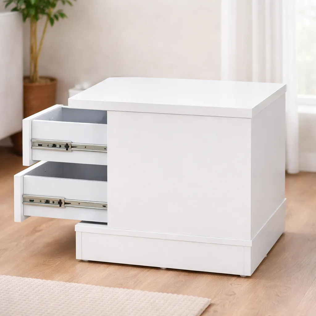 Compact Bedside Table with Two Drawers - Image 5