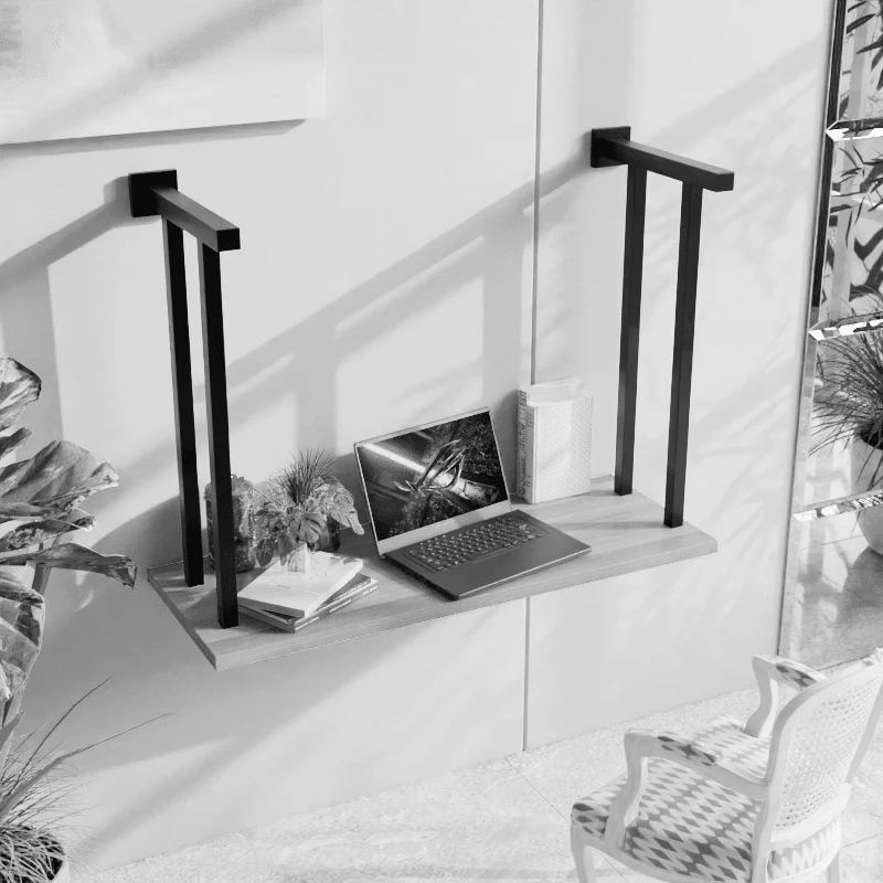 Compact Wooden Wall Mounted Desk for Laptop Books & Decor - Image 3