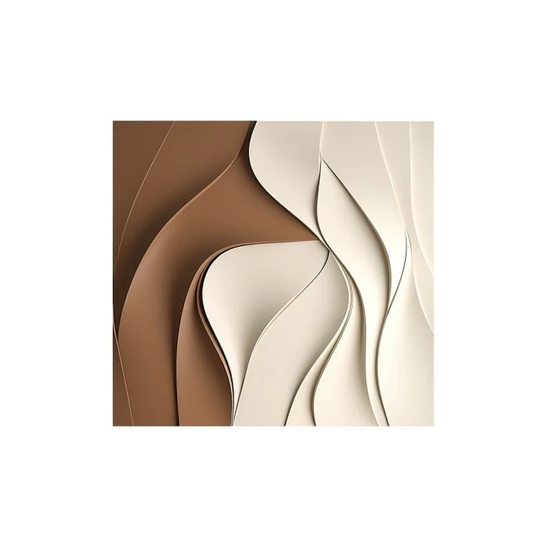 Contemporary 3D Wall Art Panel in Cream and Mocha Gradient - Image 4