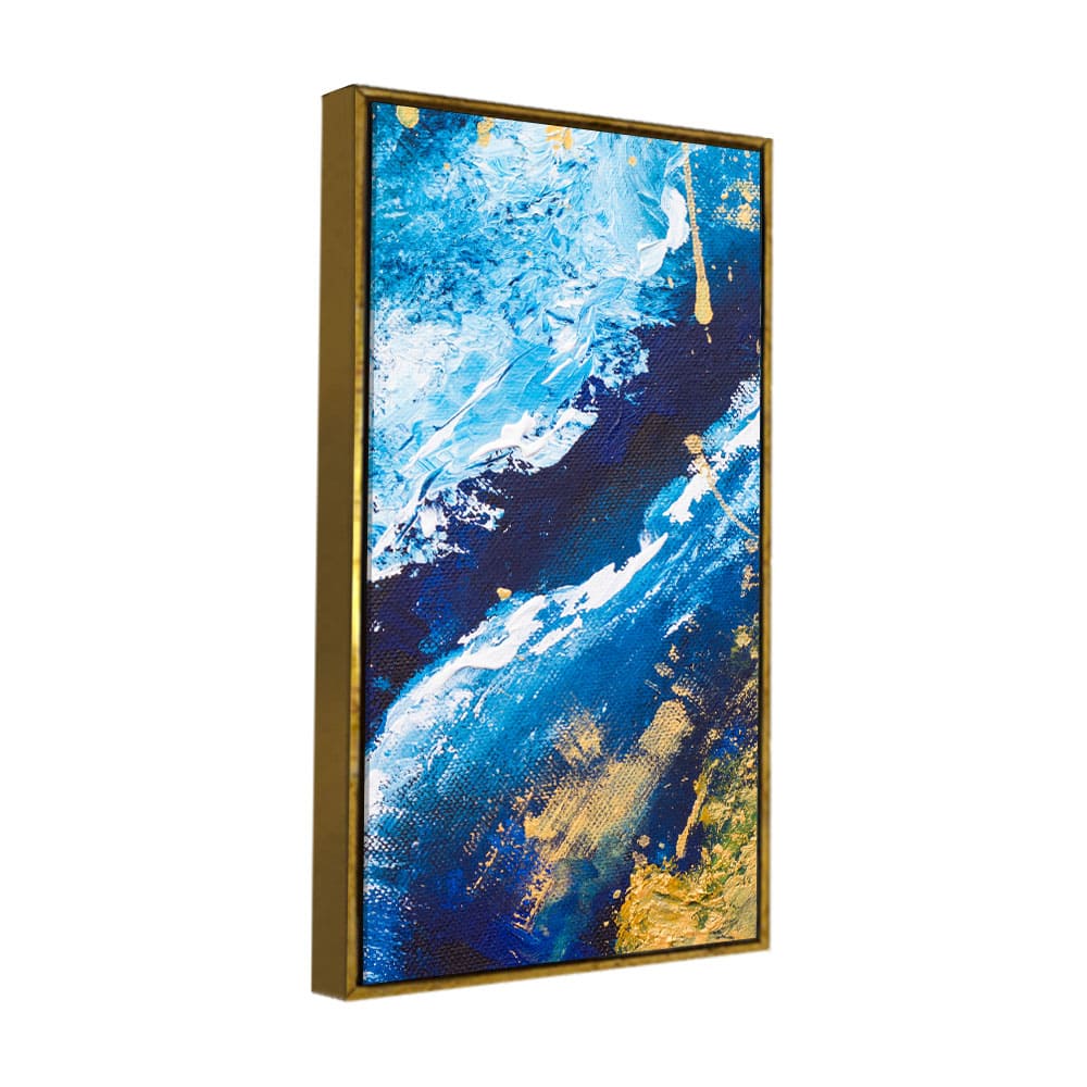 Contemporary Abstract Art Dark Blue Premium Canvas Wall Painting - Image 5
