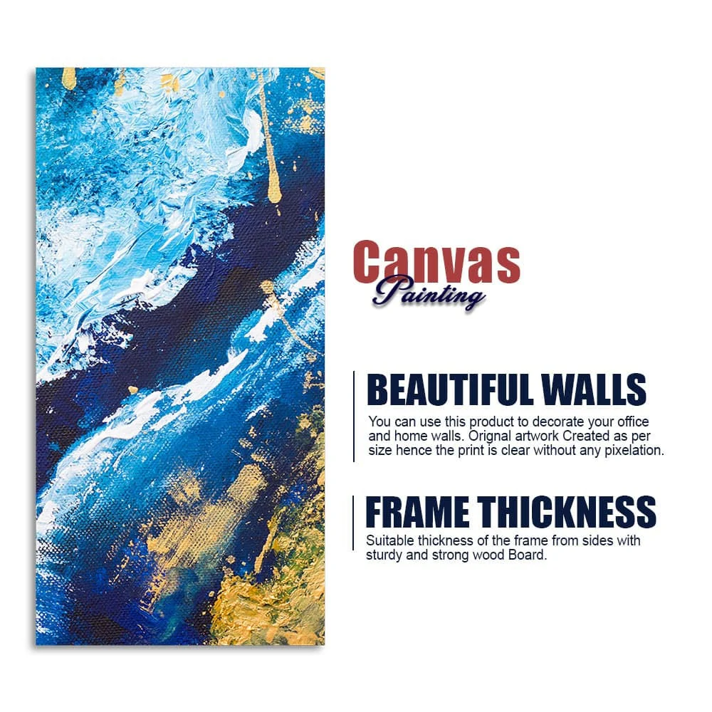 Contemporary Abstract Art Dark Blue Premium Canvas Wall Painting - Image 6